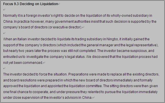 Table 1 - Company Liquidation in China Key Challenges to Wind-up your Chinese Company